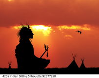 420a Indian Sitting Silhouette 92677958